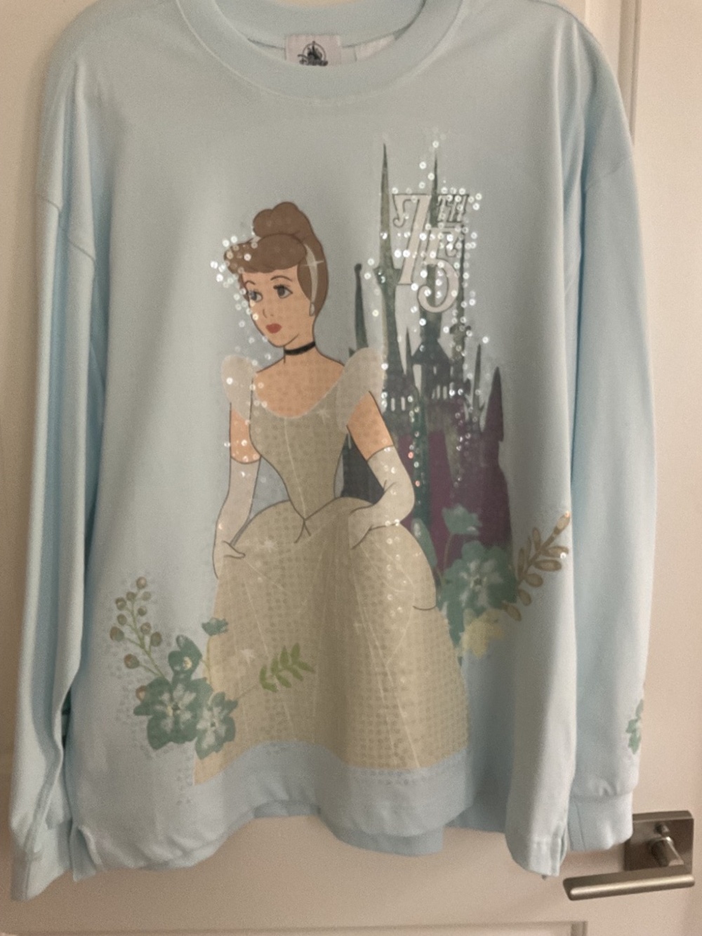 2025 Disney Parks Cinderella 75th Anniversary Long Sleeve Shirt W/ Sequins - Picture 3 of 7